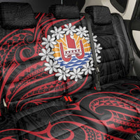 Tahitian Coat Of Arm and Tiare Flower Back Car Seat Cover Polynesian Tribal Tattoo