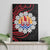 Tahitian Coat Of Arm and Tiare Flower Canvas Wall Art Polynesian Tribal Tattoo