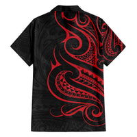 Tahitian Coat Of Arm and Tiare Flower Family Matching Off Shoulder Short Dress and Hawaiian Shirt Polynesian Tribal Tattoo LT9 - Polynesian Pride