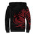 Tahitian Coat Of Arm and Tiare Flower Sherpa Hoodie Polynesian Tribal Tattoo