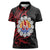 Tahitian Coat Of Arm and Tiare Flower Women Polo Shirt Polynesian Tribal Tattoo