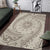 Tahitian Tiare Flower Area Rug Beige Polynesian Pattern