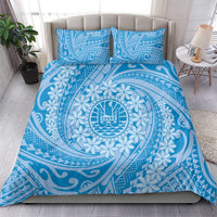 Tahitian Tiare Flower Bedding Set Blue Polynesian Pattern LT9 - Polynesian Pride