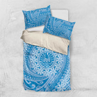 Tahitian Tiare Flower Bedding Set Blue Polynesian Pattern LT9 US Twin 172cm x 218cm Blue - Polynesian Pride