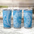 Tahitian Tiare Flower Tumbler Cup Blue Polynesian Pattern