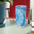 Tahitian Tiare Flower Tumbler Cup Blue Polynesian Pattern