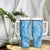 Tahitian Tiare Flower Tumbler With Handle Blue Polynesian Pattern