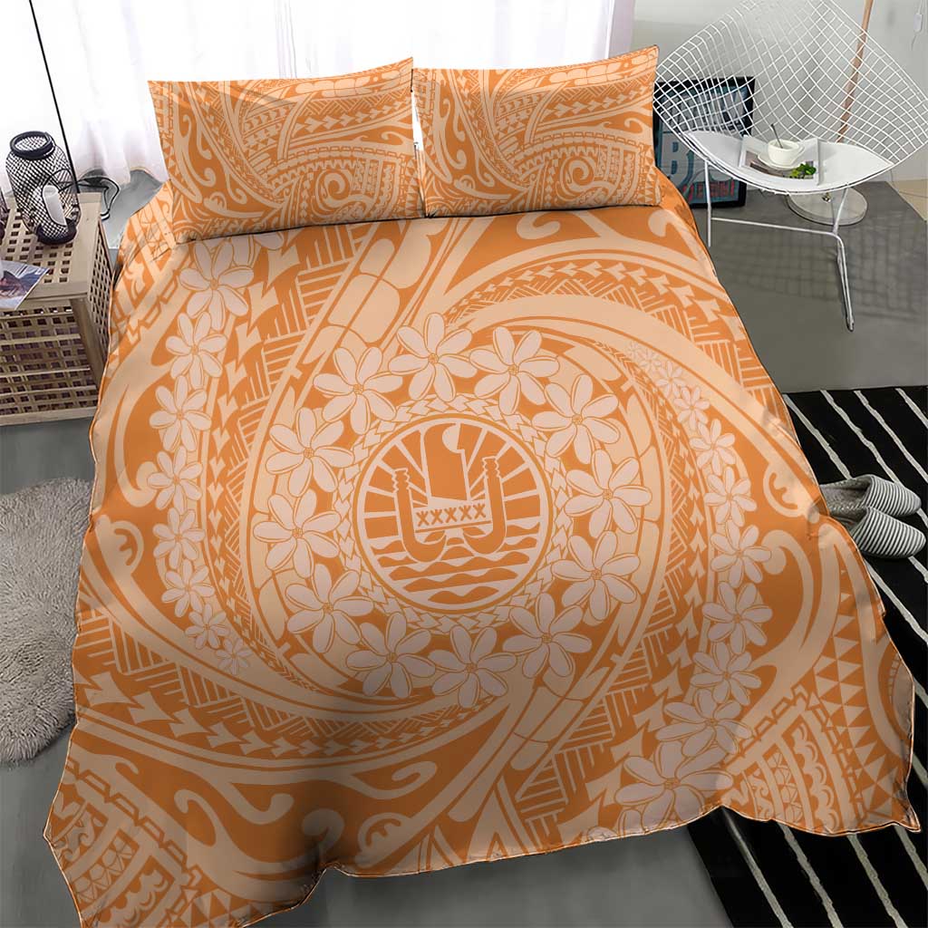 Tahitian Tiare Flower Bedding Set Gold Polynesian Pattern LT9 - Polynesian Pride