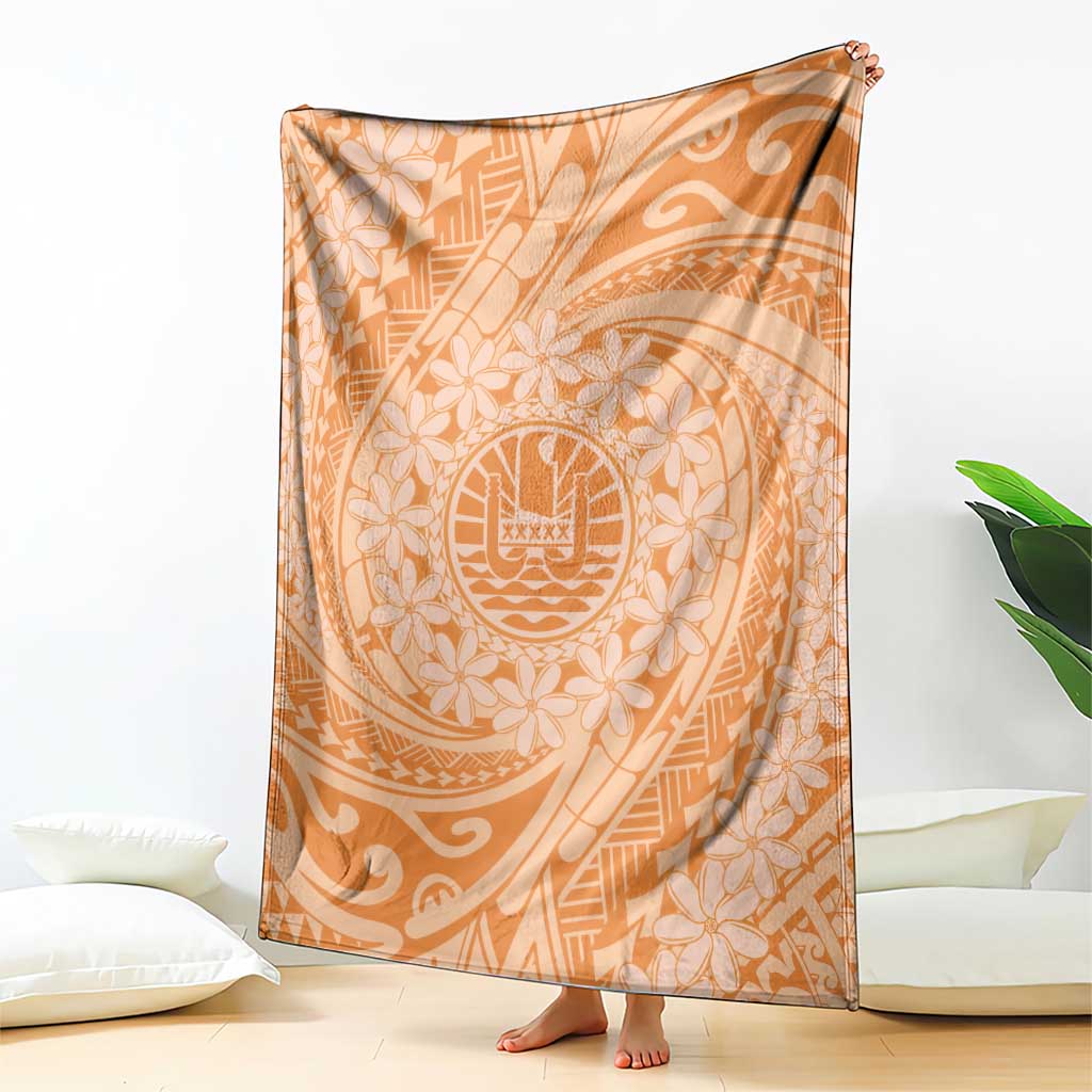 Tahitian Tiare Flower Blanket Gold Polynesian Pattern LT9 - Polynesian Pride