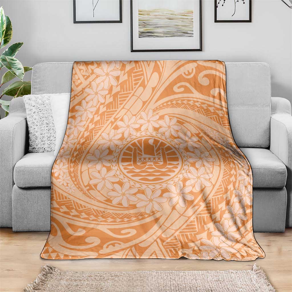 Tahitian Tiare Flower Blanket Gold Polynesian Pattern LT9 - Polynesian Pride