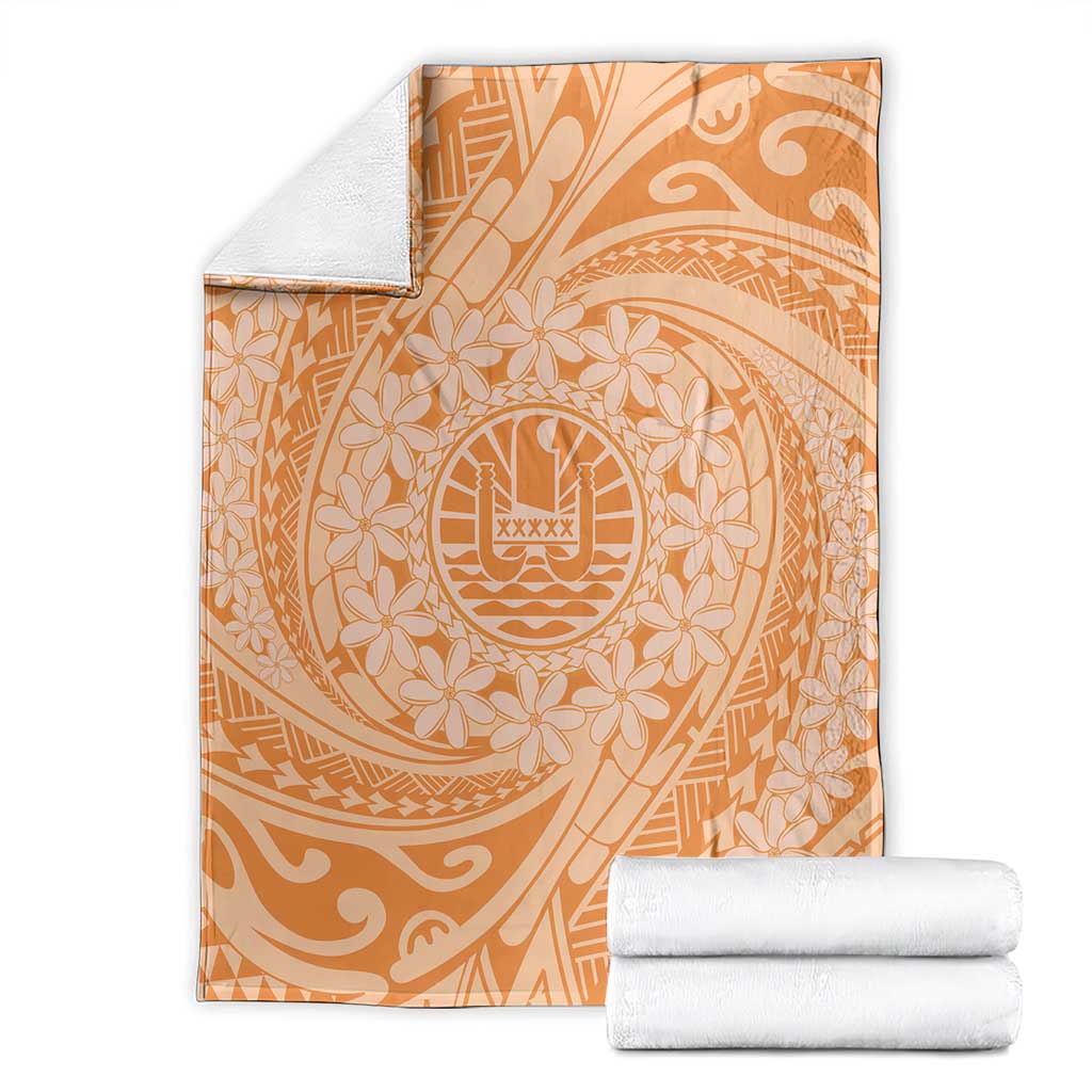 Tahitian Tiare Flower Blanket Gold Polynesian Pattern LT9 - Polynesian Pride