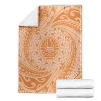 Tahitian Tiare Flower Blanket Gold Polynesian Pattern LT9 - Polynesian Pride
