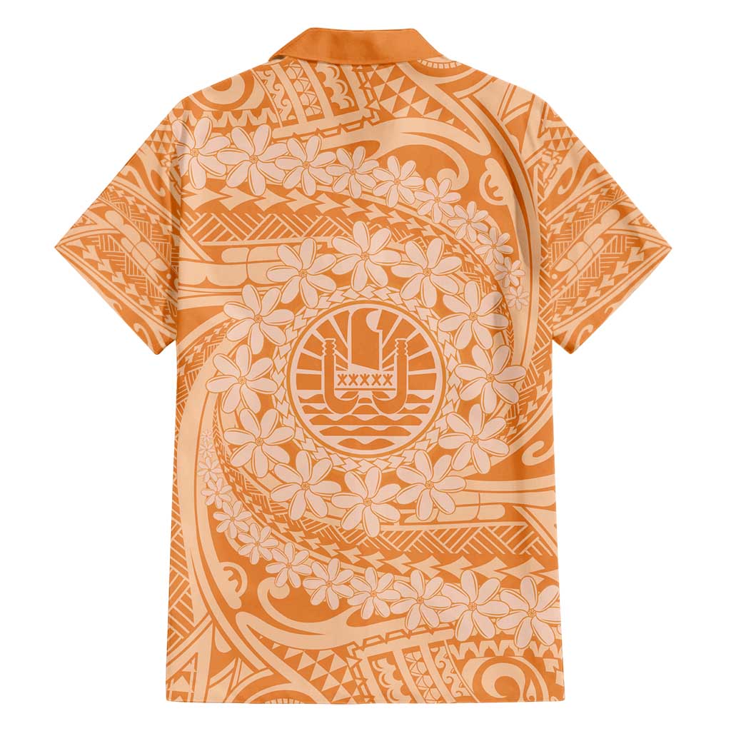 Tahitian Tiare Flower Family Matching Long Sleeve Bodycon Dress and Hawaiian Shirt Gold Polynesian Pattern