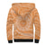 Tahitian Tiare Flower Sherpa Hoodie Gold Polynesian Pattern