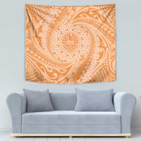 Tahitian Tiare Flower Tapestry Gold Polynesian Pattern