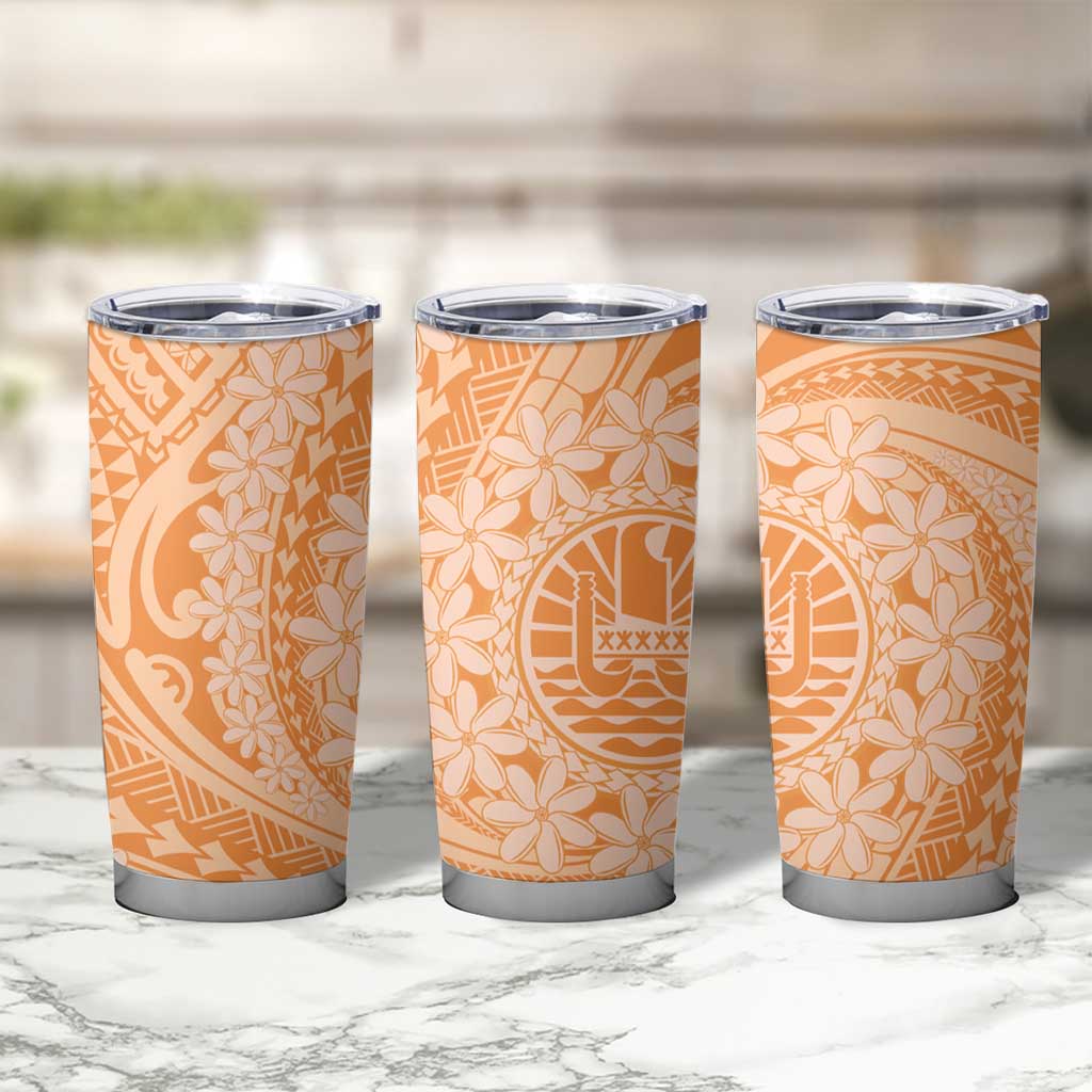 Tahitian Tiare Flower Tumbler Cup Gold Polynesian Pattern LT9 - Polynesian Pride