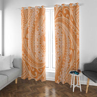 Tahitian Tiare Flower Window Curtain Gold Polynesian Pattern