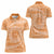 Tahitian Tiare Flower Women Polo Shirt Gold Polynesian Pattern