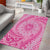 Tahitian Tiare Flower Area Rug Pink Polynesian Pattern