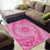 Tahitian Tiare Flower Area Rug Pink Polynesian Pattern