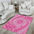 Tahitian Tiare Flower Area Rug Pink Polynesian Pattern