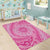 Tahitian Tiare Flower Area Rug Pink Polynesian Pattern