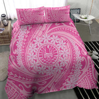 Tahitian Tiare Flower Bedding Set Pink Polynesian Pattern LT9 - Polynesian Pride