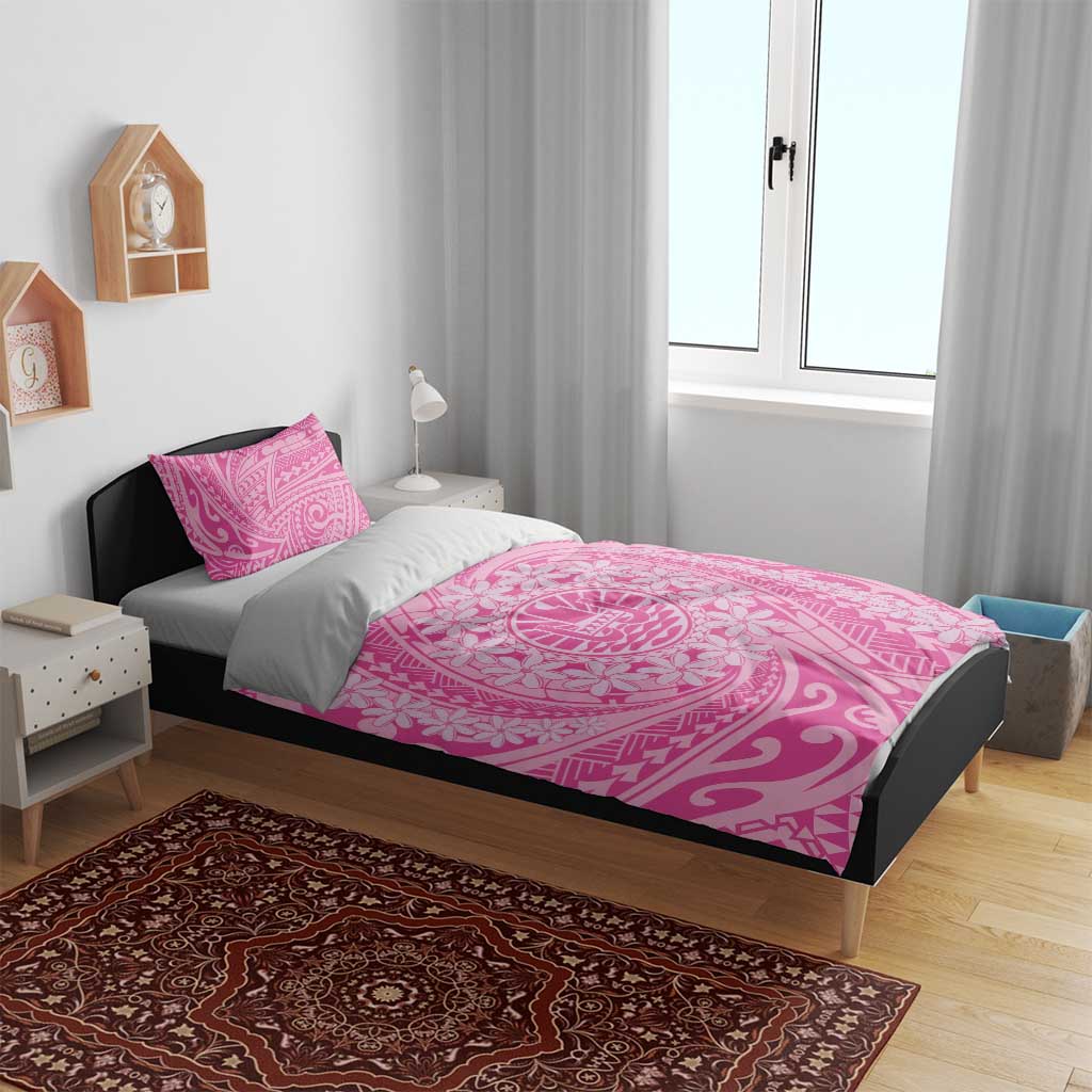 Tahitian Tiare Flower Bedding Set Pink Polynesian Pattern LT9 - Polynesian Pride