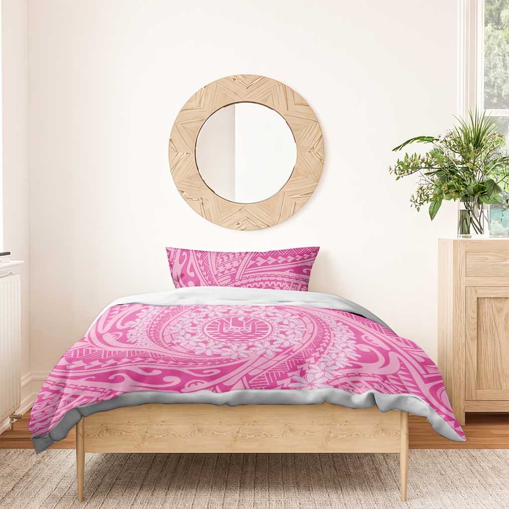 Tahitian Tiare Flower Bedding Set Pink Polynesian Pattern LT9 - Polynesian Pride