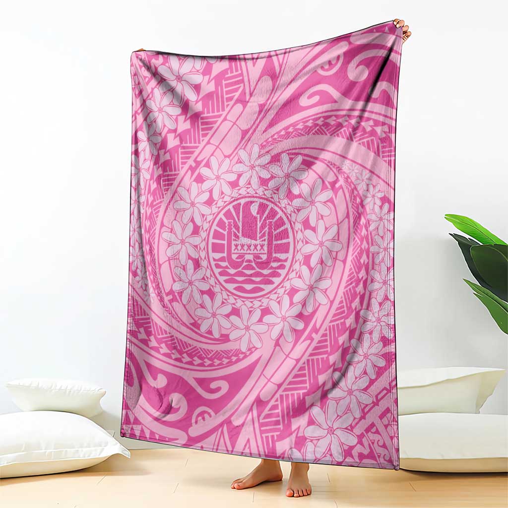 Tahitian Tiare Flower Blanket Pink Polynesian Pattern LT9 - Polynesian Pride