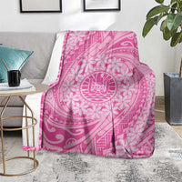 Tahitian Tiare Flower Blanket Pink Polynesian Pattern LT9 - Polynesian Pride