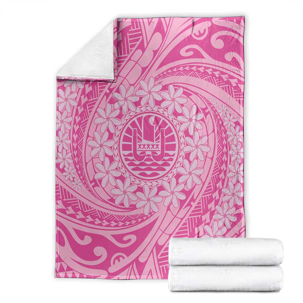 Tahitian Tiare Flower Blanket Pink Polynesian Pattern LT9 - Polynesian Pride