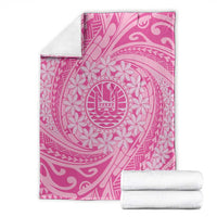 Tahitian Tiare Flower Blanket Pink Polynesian Pattern LT9 - Polynesian Pride