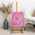 Tahitian Tiare Flower Canvas Wall Art Pink Polynesian Pattern