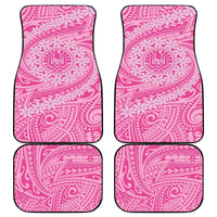 Tahitian Tiare Flower Car Mats Pink Polynesian Pattern