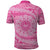 Tahitian Tiare Flower Polo Shirt Pink Polynesian Pattern