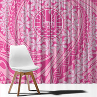 Tahitian Tiare Flower Window Curtain Pink Polynesian Pattern