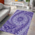 Tahitian Tiare Flower Area Rug Violet Polynesian Pattern