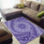 Tahitian Tiare Flower Area Rug Violet Polynesian Pattern