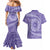 Tahitian Tiare Flower Couples Matching Mermaid Dress and Hawaiian Shirt Violet Polynesian Pattern