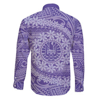 Tahitian Tiare Flower Family Matching Mermaid Dress and Hawaiian Shirt Violet Polynesian Pattern LT9 - Polynesian Pride