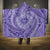 Tahitian Tiare Flower Hooded Blanket Violet Polynesian Pattern