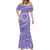 Tahitian Tiare Flower Mermaid Dress Violet Polynesian Pattern