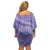 Tahitian Tiare Flower Off Shoulder Short Dress Violet Polynesian Pattern