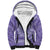 Tahitian Tiare Flower Sherpa Hoodie Violet Polynesian Pattern