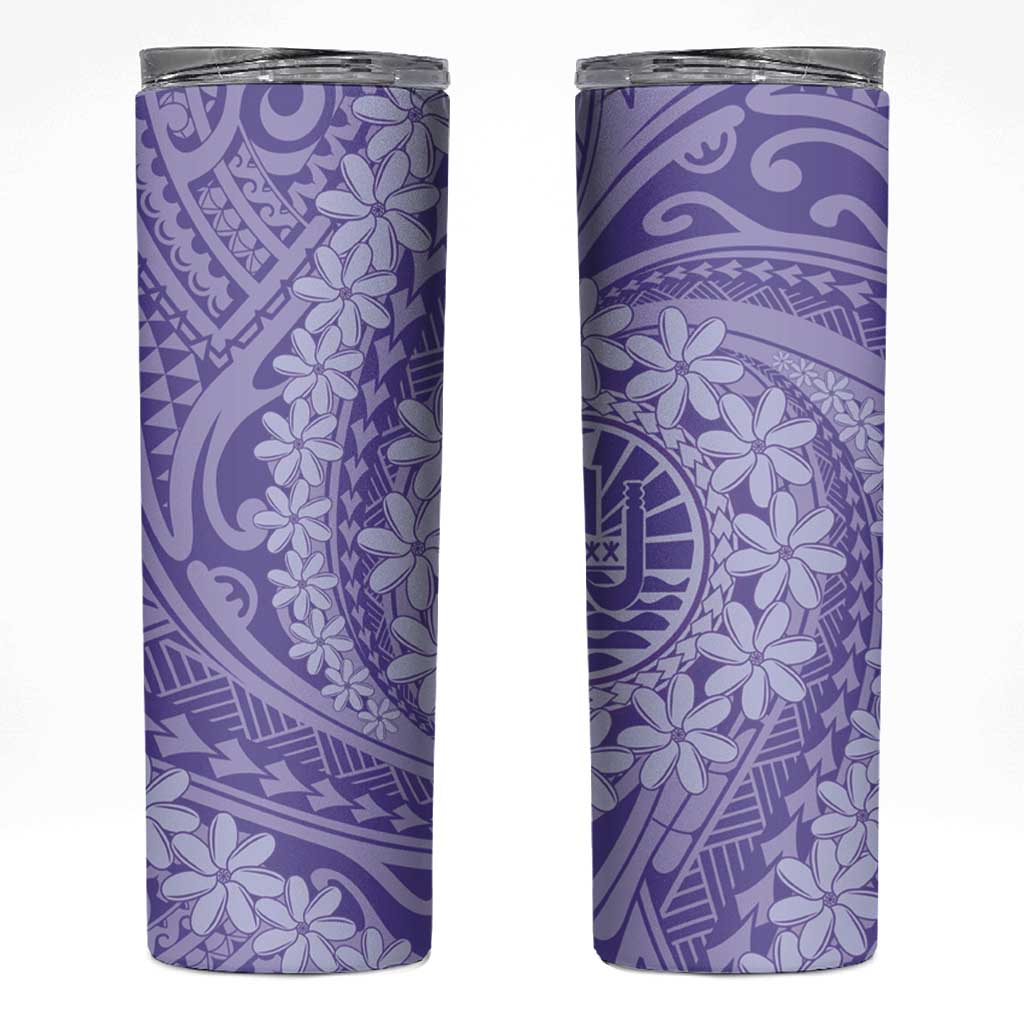 Tahitian Tiare Flower Skinny Tumbler Violet Polynesian Pattern LT9 Violet - Polynesian Pride
