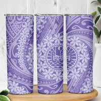 Tahitian Tiare Flower Skinny Tumbler Violet Polynesian Pattern LT9 - Polynesian Pride