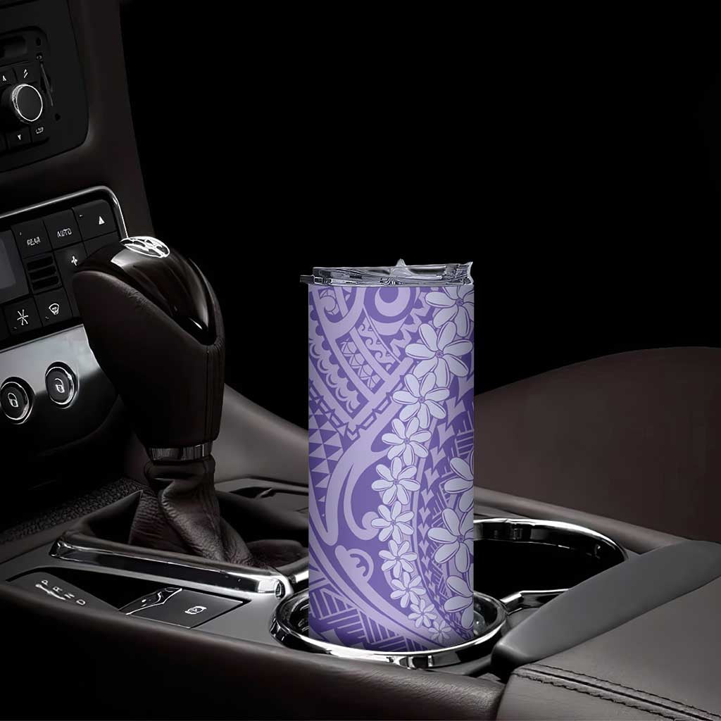 Tahitian Tiare Flower Skinny Tumbler Violet Polynesian Pattern LT9 - Polynesian Pride