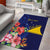 Personalised Tokelau Tropical Hibiscus Area Rug With Polynesian Plumeria Tattoo