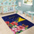 Personalised Tokelau Tropical Hibiscus Area Rug With Polynesian Plumeria Tattoo